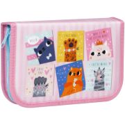 Пенал 1 отделение, 210*130 ArtSpace «Cat power», две откидные секции, ткань