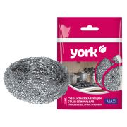 Губка для посуды York «Макси», спиральная, стальная, 1шт., 8*8*4см