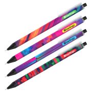 Ручка шариковая автоматическая Berlingo «Glitch» синяя, 0,7мм, грип, рисунок на корпусе, soft-touch, ассорти