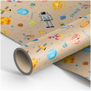 Упаковочная бумага крафт 70*100см, MESHU «Космос», 70г/м2