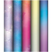 Упаковочная бумага глянц. 70*100см, MESHU «Облака», 80г/м2, ассорти 5 дизайнов