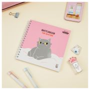 Скетчбук 60л., 150*150 MESHU «Серый комочек», на гребне, выб. лак, soft-touch, 120г/м2