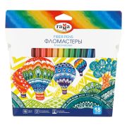 Фломастеры Гамма «Классические», 18цв., смываемые, картон. упак., европодвес