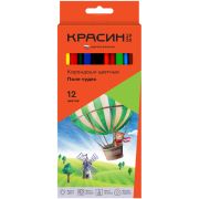Карандаши цветные Красин «Поле чудес», 12цв., трехгр., заточен., картон, европодвес