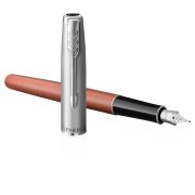 Ручка перьевая Parker «Sonnet Sand Blasted Metal&Orange Lacquer» черная, 0,8мм, подарочная упаковка