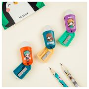 Точилка пластиковая с ластиком MESHU «Anime», 1 отверстие, ассорти