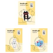 Набор акриловых значков MESHU «Three cats», прямая УФ-печать, 3шт.