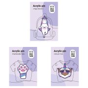 Набор акриловых значков MESHU «Unicorn style», прямая УФ-печать, 3шт.