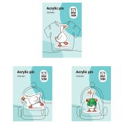 Набор акриловых значков MESHU «Geese», прямая УФ-печать, 3шт.