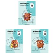 Набор деревянных значков MESHU «Hamster business», каширование, 3шт.