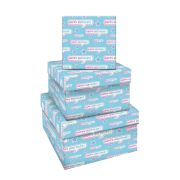 Набор квадратных коробок 3в1, MESHU «Happy Birthday», (19,5*19,5*11-15,5*15,5*9см)