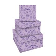 Набор квадратных коробок 3в1, MESHU «Мир планет», (19,5*19,5*11-15,5*15,5*9см)