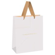Пакет подарочный 26*32*12см MESHU «Monocolor. White», отд. фольгой, матовая ламинация