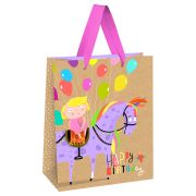 Пакет подарочный 18*23*10см MESHU «Happy Birthday. Unicorn», выб. лак, крафт, девочки