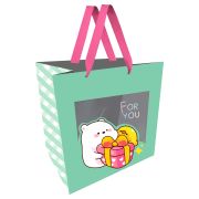 Пакет подарочный 23*18*10см MESHU «Nice friends», отд. фольгой, с окошком