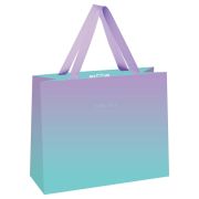 Пакет подарочный 23*18*10см MESHU «Duotone. Turquoise-Lilac gradient», отд. фольгой, матовая ламинация