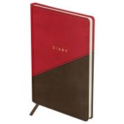 Ежедневник недатированный, А5, 136л., кожзам, OfficeSpace «Duo», красно-коричневый