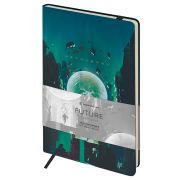 Записная книжка А5 80л. ЛАЙТ, кожзам, Greenwich Line «Future. Lightning ball», с резинкой, тиснение фольгой, блок в линию