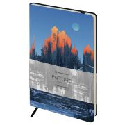 Записная книжка А5 80л. ЛАЙТ, кожзам, Greenwich Line «Future. Fallen city», с резинкой, тиснение фольгой, блок в линию
