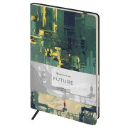Записная книжка А5 80л. ЛАЙТ, кожзам, Greenwich Line «Future. Parallel world», с резинкой, тиснение фольгой, блок в линию