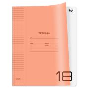 Тетрадь 18л., клетка BG «UniTone. Neon», пластиковая обложка, неон оранжевый