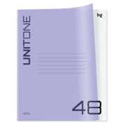 Тетрадь 48л. клетка BG «UniTone. Neon», пластиковая обложка, неон сиреневый