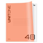 Тетрадь 48л. клетка BG «UniTone. Neon», пластиковая обложка, неон оранжевый