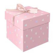Коробка складная подарочная MESHU «Hearts», (15*15*15см), с лентой, отд. фольгой