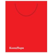 Пакет подарочный средний  «КанцПарк», красный, 26*34*13