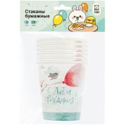 Стаканы бумажные MESHU «Сute bunny», 200мл, 6шт.