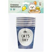 Стаканы бумажные MESHU «Catsday», 200мл, 6шт.