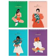 Блокнот А5 80л. на гребне BG «She is», твердая обложка, матовая ламинация, выб. лак, тиснение фольгой