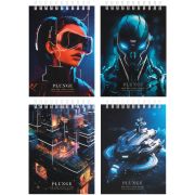 Блокнот А6 80л. на гребне BG «Cyber world», твердая обложка, матовая ламинация, тиснение фольгой