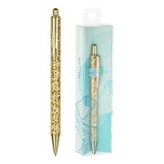 Ручка шариковая автоматическая MESHU «Gold shimmer» синяя, 1,0мм