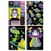 Записная книжка А6 80л. на гребне BG «Crazy neon»