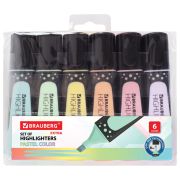 Набор текстовыделителей BRAUBERG 6 шт., АССОРТИ, «EXTRA PASTEL», прорезиненный корпус, линия 1-5 мм, 151757