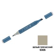 Маркер двусторонний для скетчинга Гамма «Студия», белый греческий, корпус трехгранный, пулевид./клиновид. наконечники