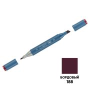 Маркер двусторонний для скетчинга Гамма «Студия», бордовый, корпус трехгранный, пулевид./клиновид. наконечники