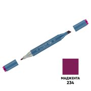 Маркер двусторонний для скетчинга Гамма «Студия», маджента, корпус трехгранный, пулевид./клиновид. наконечники