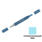 Маркер двусторонний для скетчинга Гамма «Студия», голубой пастельный, корпус трехгранный, пулевид./клиновид. наконечники