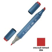 Маркер двусторонний для скетчинга Гамма «Студия», красный темный, корпус трехгранный, пулевид./клиновид. наконечники