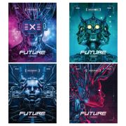 Тетрадь 60л., А5, клетка на гребне BG «Future», матовая ламинация, тиснение фольгой