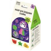 Набор для создания слайма ТРИ СОВЫ Slime party «Кото-пришельцы», зеленый, наполнение - блестки, светится в темноте, аромат бабл гам, картонная коробка