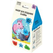 Набор для создания слайма ТРИ СОВЫ Slime party «Водная стихия», голубой, наполнение - кубики и блестки, аромат малина, картонная коробка