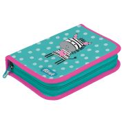 Пенал 1 отделение, 200*140*40 Först «Funny zebra», дополнительная откидная секция, полиэстер