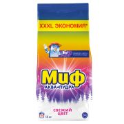 Порошок для машинной стирки Миф Аквапудра Свежий Цвет, 15кг