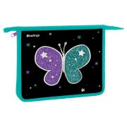 Папка для тетрадей 1 отделение, А5 Berlingo «Shining butterfly», 240*205*40мм, пластик, на молнии