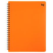 Тетрадь 48л., А5 клетка на гребне BG «Neon», пластиковая обложка, оранжевая