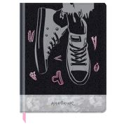 Дневник 1-11 кл. 48л. (твердый) BG «Trendy», иск.кожа, комбинирование материалов, тиснение фольгой, печать, ляссе