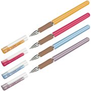 Ручка гелевая Crown «Quick Dry» с быстросохнущими чернилами и антибактериальным грипом, черная, 0,5мм, корпус ассорти